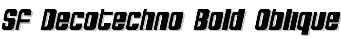 SF DecoTechno Bold Oblique font